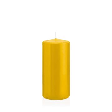 Bougie votive / bougie cylindrique MAEVA, jaune, 15cm, Ø7cm, 63h - Made in Germany