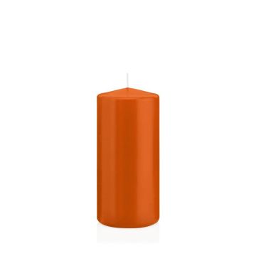 Bougie votive / bougie cylindrique MAEVA, orange, 15cm, Ø7cm, 63h - Made in Germany