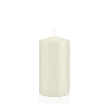 Bougie votive / bougie cylindrique MAEVA, ivoire, 15cm, Ø8cm, 69h - Made in Germany