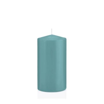 Bougie votive / bougie cylindrique MAEVA, turquoise, 15cm, Ø8cm, 69h - Made in Germany