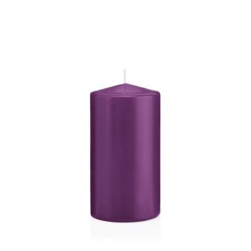 Bougie votive / bougie cylindrique MAEVA, violet, 15cm, Ø8cm, 69h - Made in Germany