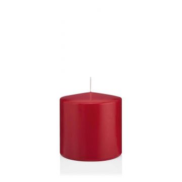 Bougie votive / bougie cylindrique MAEVA, rouge foncé, 10cm, Ø10cm, 79h - Made in Germany