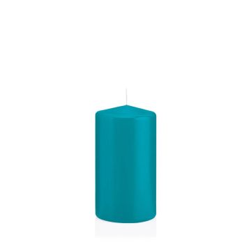 Bougie votive / bougie cylindrique MAEVA, bleu azur, 13cm, Ø7cm, 52h - Made in Germany