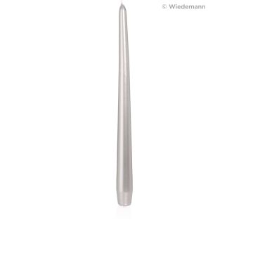 Bougie flambeau / bougie chandelle ROSELLA, argent, 30cm, Ø2,5cm, 13h - Made in Germany