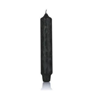 Bougie de ménage / bougie chandelle ANASTASIA, aspect glacé, noir, 16,4cm, Ø2,8cm, 6h - Made in Germany