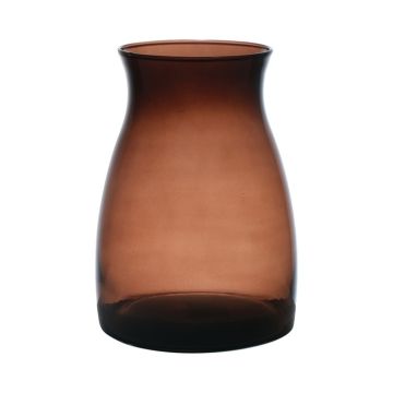 Vase à fleurs en verre MAISIE, brun-transparent, 20cm, Ø14cm