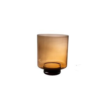 Lanterne en verre APIRADI avec pied, brun-transparent, 35cm, Ø27cm