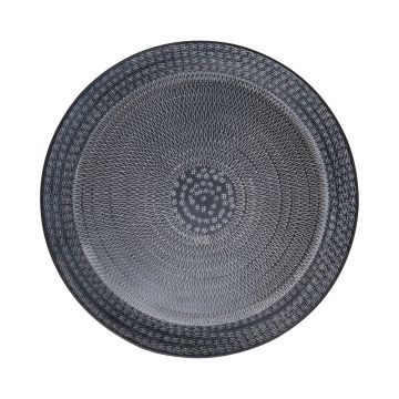 Assiette ronde en métal SOLANYI, à motifs, noir, Ø47,5cm