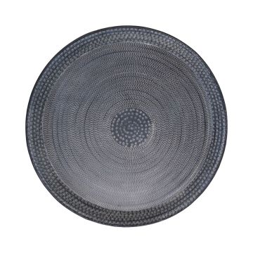 Assiette ronde en métal SOLANYI, à motifs, noir, Ø63,5cm