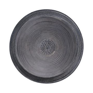 Assiette ronde en métal SOLANYI, à motifs, noir, Ø68,5cm