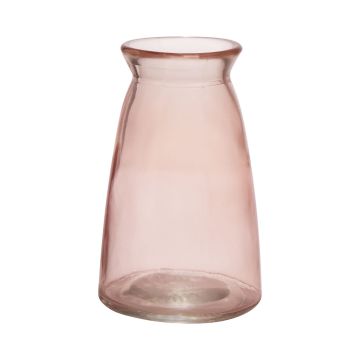 Vase à fleurs TIBBY en verre, rose pâle-transparent, 14,5cm, Ø9,5cm