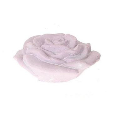 Rose décorative NESSAYA en polyrésine, lilas clair, 13x13,5x6,5cm