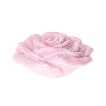 Rose décorative NESSAYA en polyrésine, rose clair, 13x13,5x6,5cm