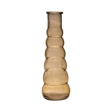 Vase soliflore MAYRIN en verre, beige-brun-transparent, 18cm, Ø5cm