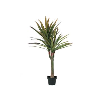 Plante artificielle Dracaena RALIAN, tronc artificiel, vert-rouge, 120cm