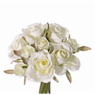 Bouquet de roses artificielles ROSILA, blanc, 20cm, Ø15cm