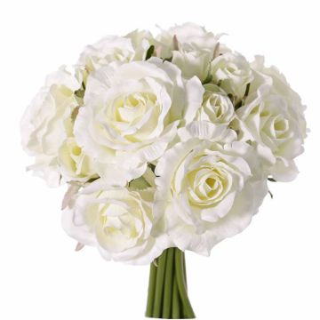 Bouquet de roses artificielles ROSILA, blanc, 25cm, Ø20cm
