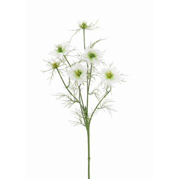 Fleur artificielle Nigelle SEVIN, blanc-vert, 65cm, Ø6cm
