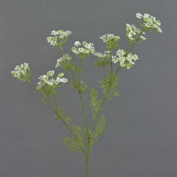 Branche artificielle d'aneth WINCENT, fleurie, blanc-vert, 80cm