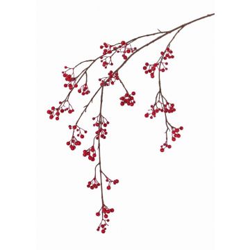 Branche décorative de symphorine GESA avec baies, rouge, 120cm