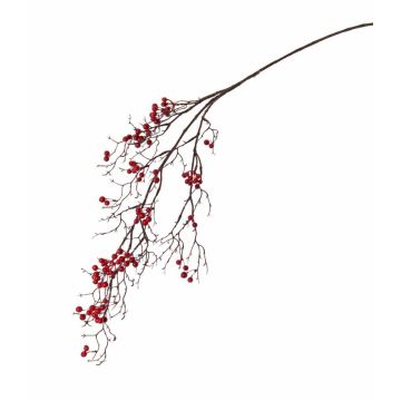 Branche décorative de symphorine GESA avec baies, rouge, 100cm