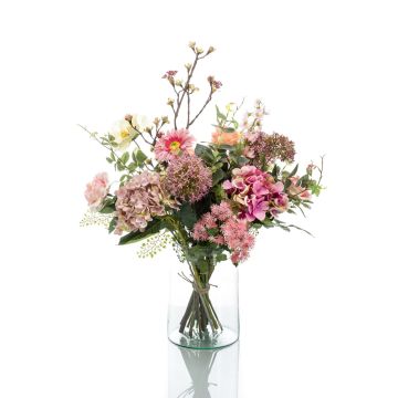 Bouquet artificiel FEME, rose-vert, 65cm, Ø40cm