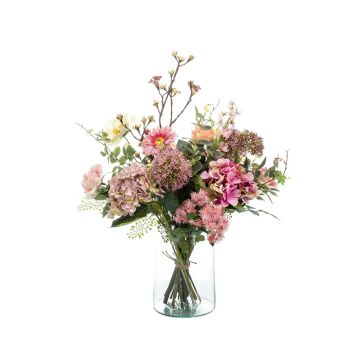 Bouquet artificiel FEME, rose-vert, 65cm, Ø40cm