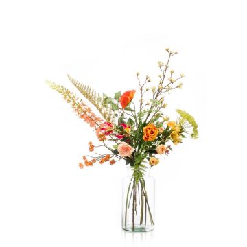 Bouquet artificiel FEME, orange, 110cm, Ø40cm