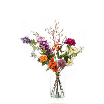 Bouquet artificiel FEME, orange-violet, 105cm, Ø40cm