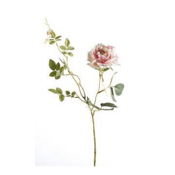 Rose artificielle BEATA, rose-blanc, 75cm