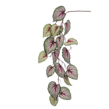 Branche artificielle de bégonia rex MEIRA, vert-rose, 110cm