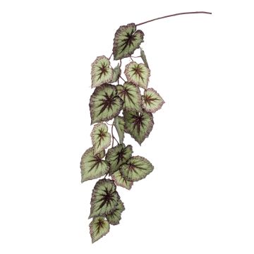 Branche artificielle de bégonia rex MEIRA, vert-violet, 110cm