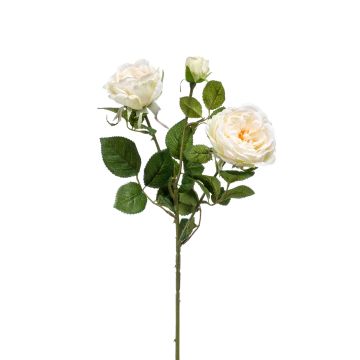 Fleur en tissu branche de rose CALISTA, crème, 60cm