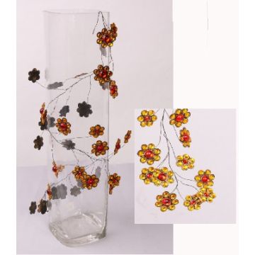 Guirlande de fleurs décorative DANDY, orange-jaune, 90cm