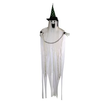 Figurine d'Halloween fantôme HERNANDO, fonction sonore et mouvement, LEDs, 180cm