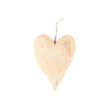 Suspension décorative Cœur LESLEY en bois, naturel, 10x4x12,5cm