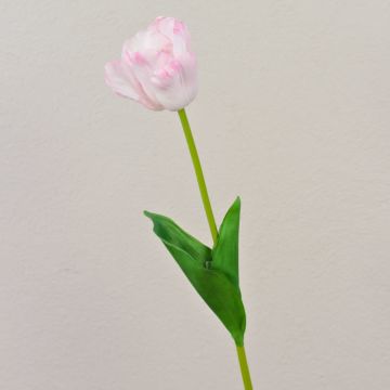 Fleur décorative Tulipe PJASSINA, blanc-rose, 65cm