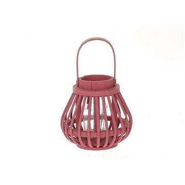 Lanterne en bois CHARITHRA avec anse, insert en verre, beige, 15cm, Ø15,5cm Lanterne en bois CHARITHRA avec anse, insert en verre, beige, 15cm, Ø15,5cm