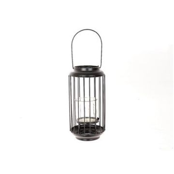 Lanterne en métal MUIRANDA avec anse, insert en verre, noir, 28,5cm, Ø9,5cm Lanterne en métal MUIRANDA avec anse, insert en verre, noir, 28,5cm, Ø9,5cm