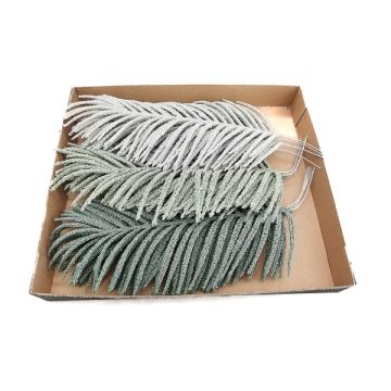 Feuilles de palmier décoratives Areca ALANEA, 15 pièces, pétrole-menthe-blanc, 45cm