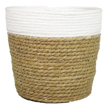 Jardinière panier DOMINGA, blanc-beige, 13cm, Ø16cm