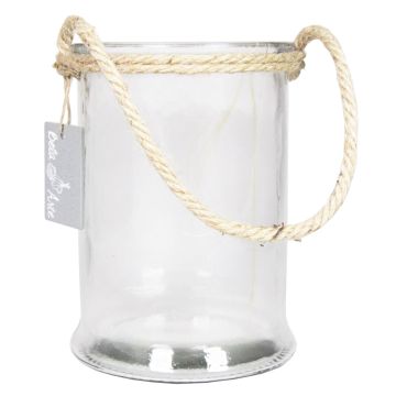 Lanterne en verre ZULAI, avec anse, transparent, 17cm, Ø12cm
