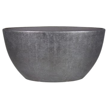 Pot ovale en céramique AGAPE avec veinure, noir, 49x20x25cm