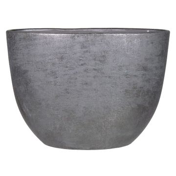Pot ovale en céramique AGAPE avec veinure, noir, 50x20x36cm