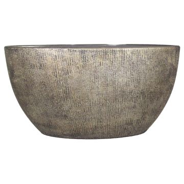 Pot ovale en céramique AGAPE avec veinure, or, 49x20x25cm