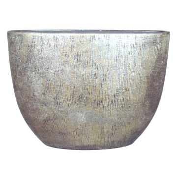 Pot ovale en céramique AGAPE avec veinure, or, 50x20x36cm