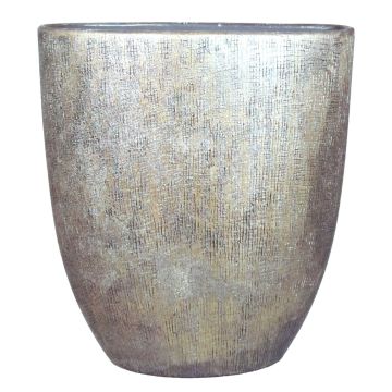 Vase ovale en céramique AGAPE avec veinure, or, 51x17x57cm