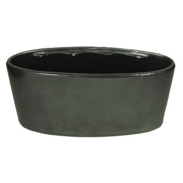 Coupe ovale en céramique pour orchidée RODISA, noir, 33x15x15cm