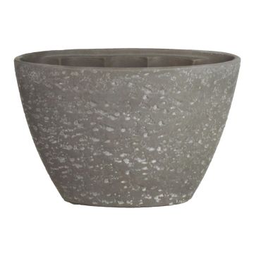 Pot ovale en céramique pour orchidée ASLAK, structure, noir-gris, 32x14,5x22,5cm