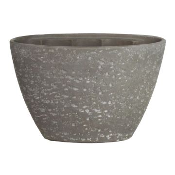 Pot ovale en céramique pour orchidée ASLAK, structure, noir-gris, 32x14,5x22,5cm
